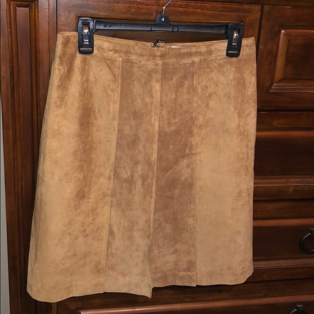 Ann Taylor Loft Leather Suede Skirt size 4